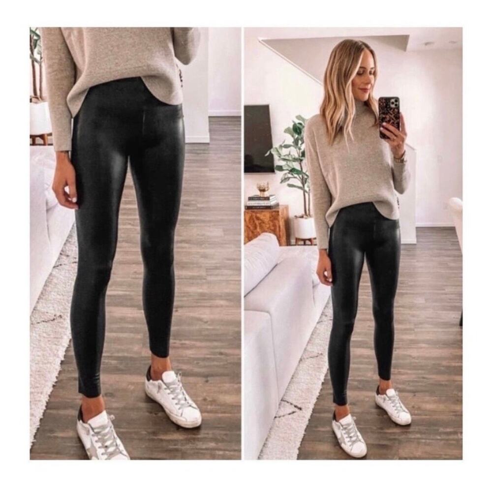 Commando Black Perfect Control Faux Leather High Rise Legging Medium